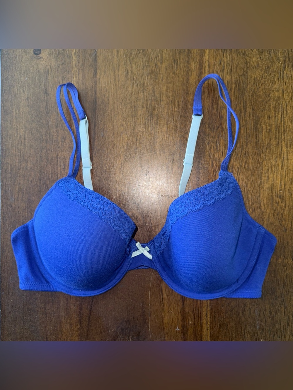 Aerie Women’s Size 34C Underwire Molded Cup Soft Demi T-Shirt Bra in Blue